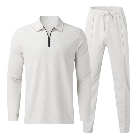 Heidi-Mode | Zip-Up Polo-Shirt und Slim-Fit Hose Set