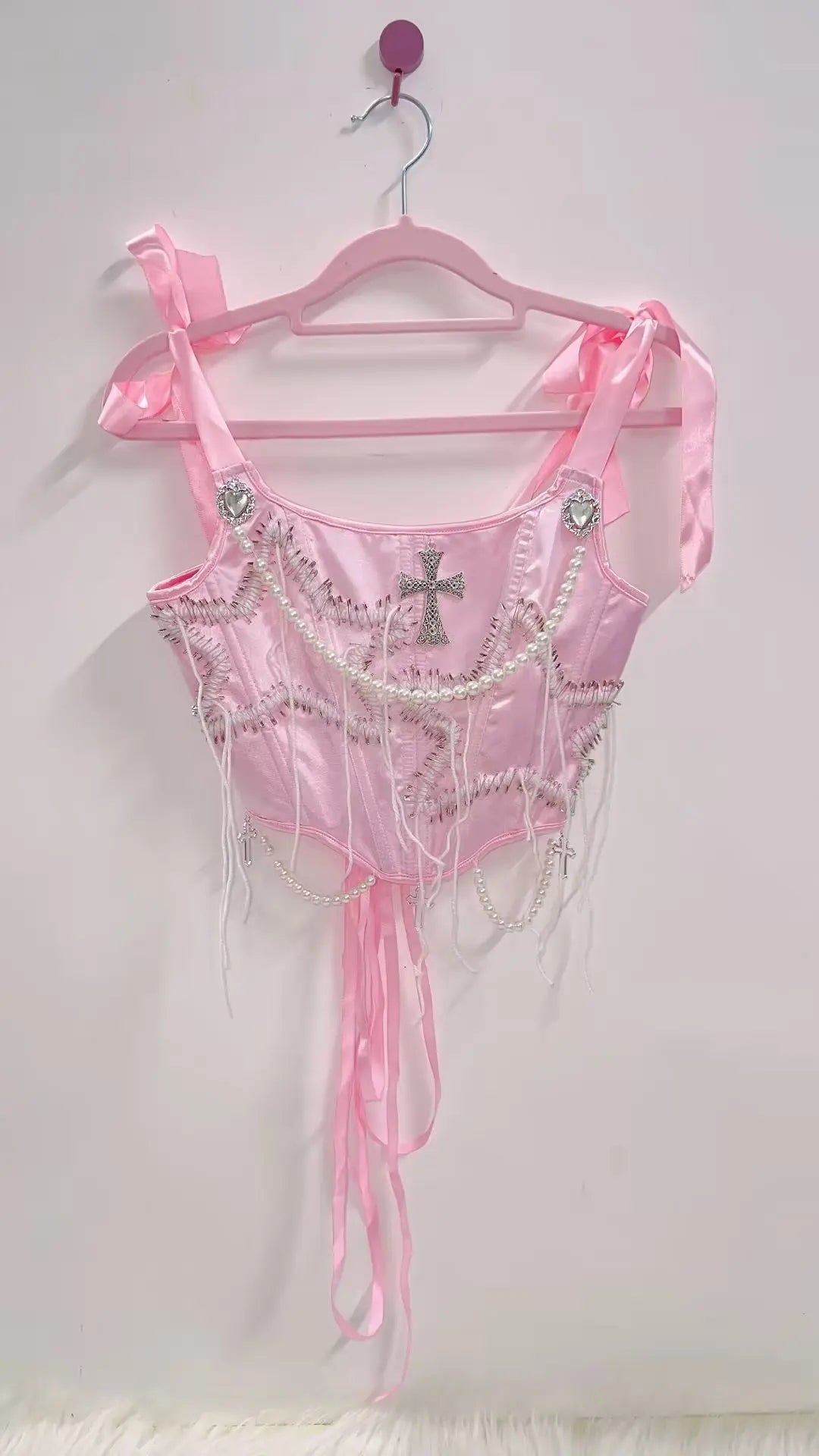 Heidi-Mode | Jahrgang Zur Spitzepe Fairy Grunge Halterneck Zur Spitzey2K Kleidung Y2K Crop Zur Spitze Goth Kleidung Y2K Zur Spitze Y2K Modey2K Mode Pink Zur Spitzepe Korsett Zur Spitzepe