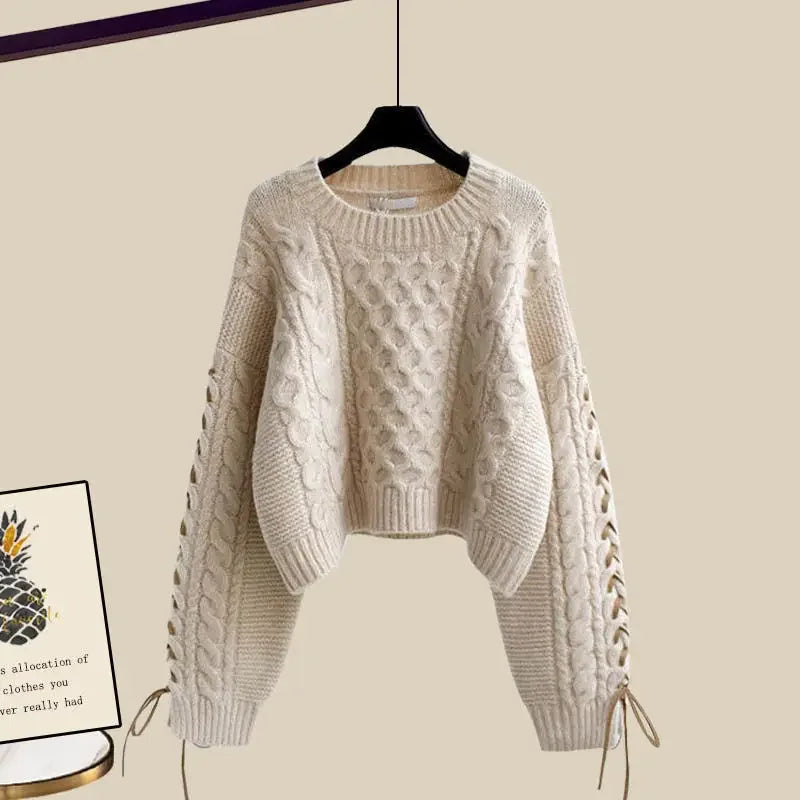Heidi-Mode | Zweiteiliges Set für Frauen mit Pulli und Weitem, Bequemen und Warmen Hosen