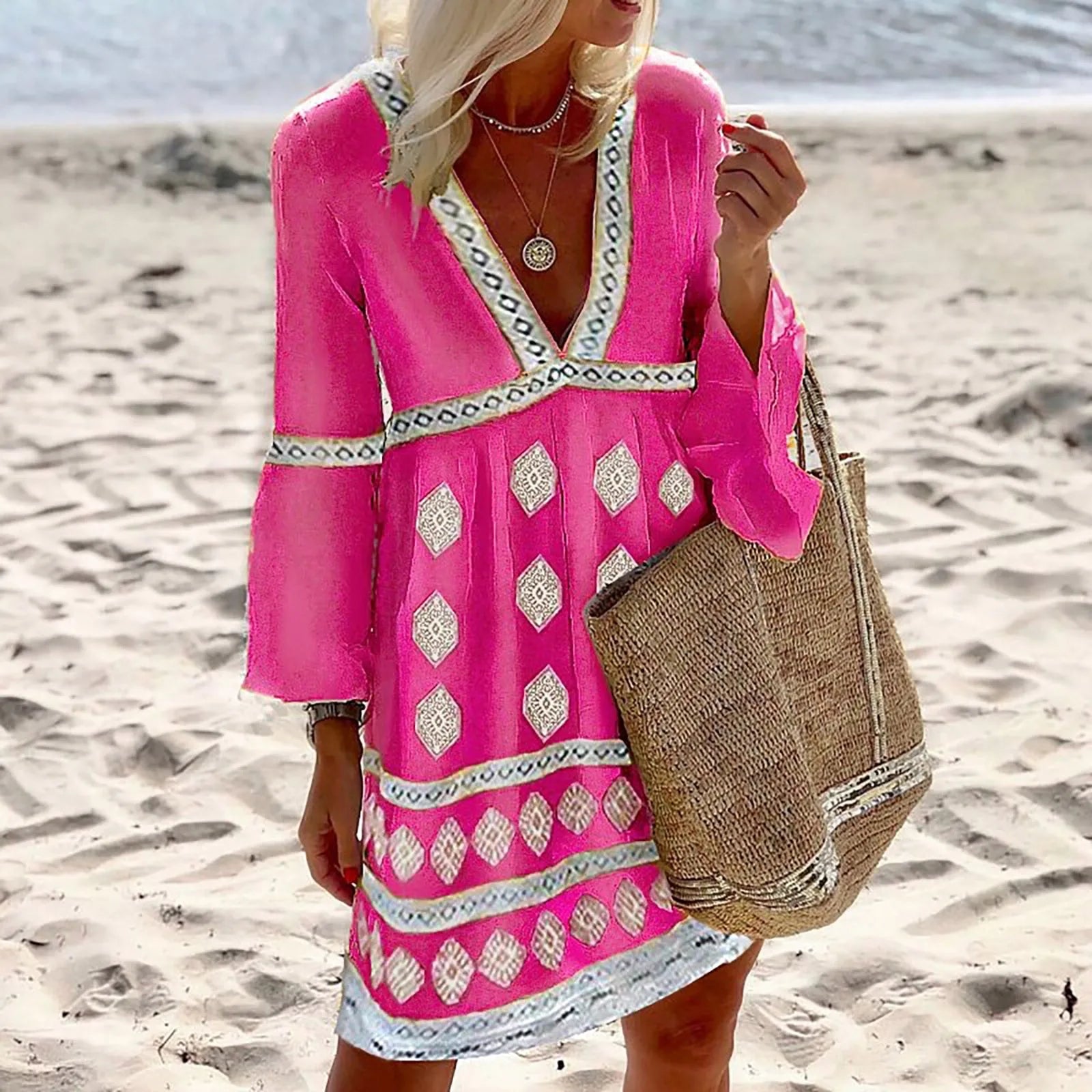 Bequemes Sommerkleid mit Fledermausärmeln