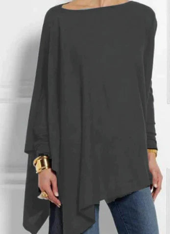 Elegante Poncho aus Kaschmirmix mit asymmetrischem Schnitt