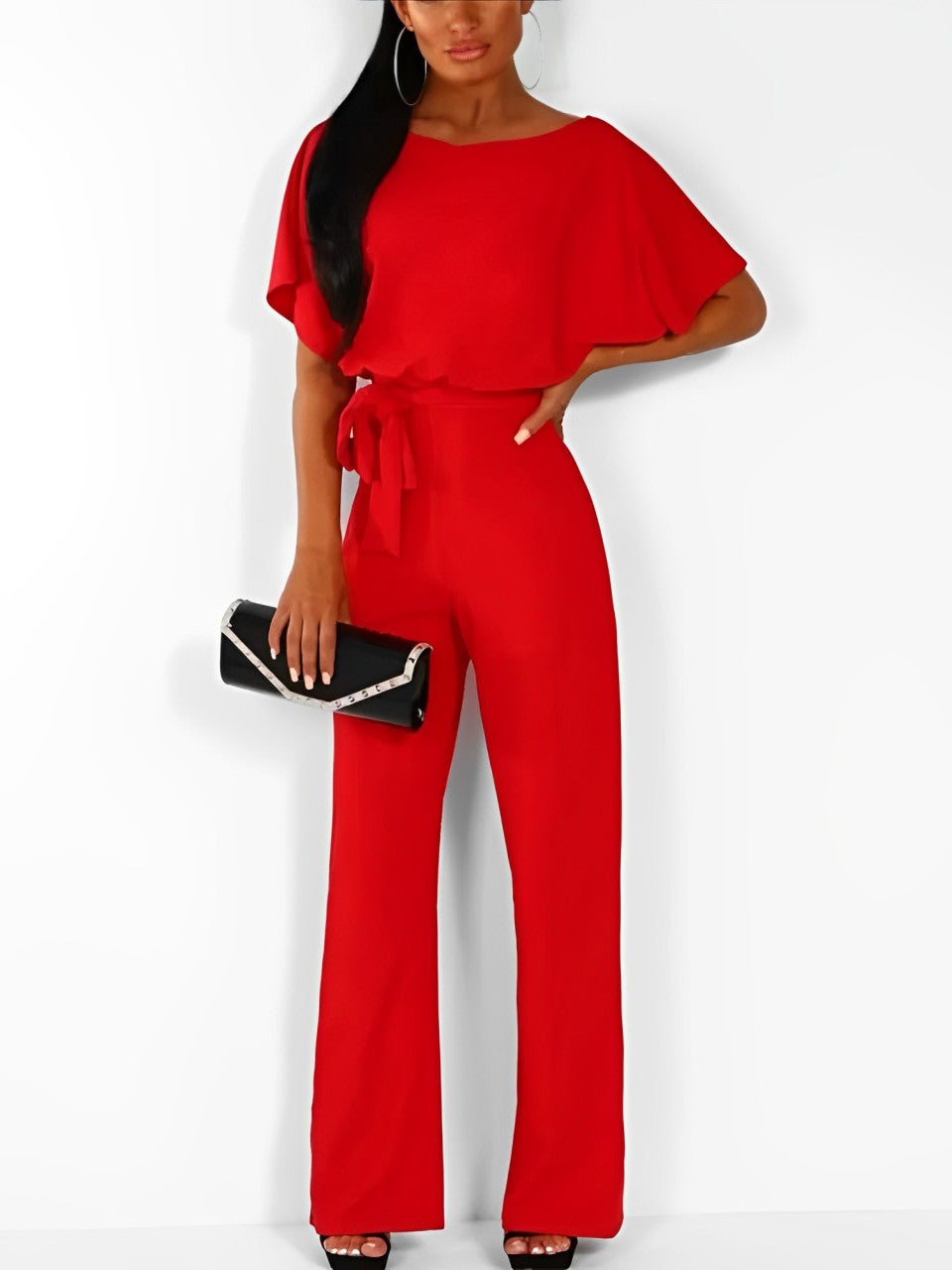 High-Waist Jumpsuit mit geradem Schnitt