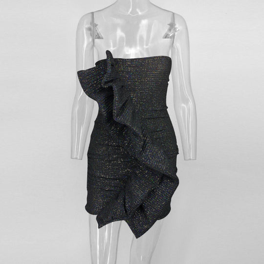 Heidi-Mode | Body Rüsche Pailletten Strapless Mini Kleider