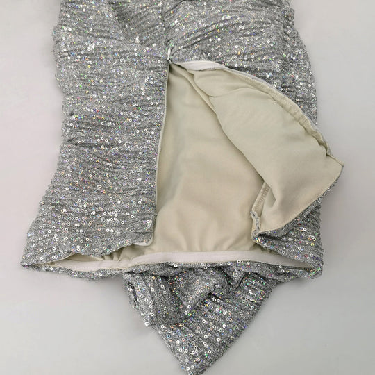 Heidi-Mode | Body Rüsche Pailletten Strapless Mini Kleider