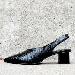 Heidi-Mode | Stilvolle und Bequeme Croco Slingback Pumps für Damen