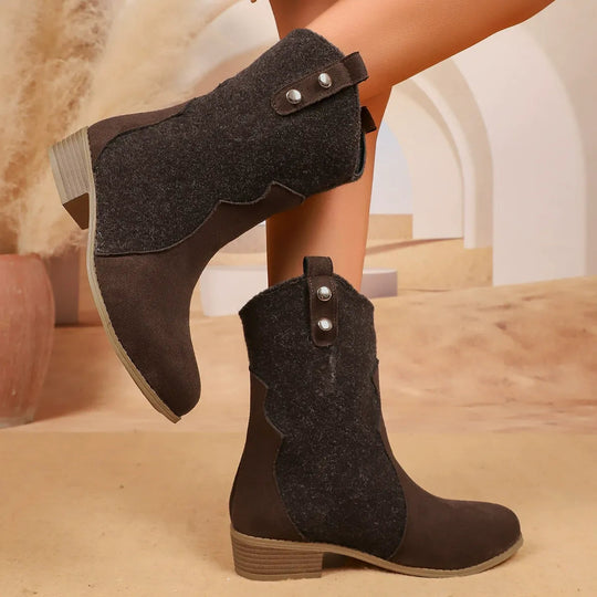 Heidi-Mode | Slouch Mid-Calf-Stiefel für Frauen – Schicker & Bequemer Stil