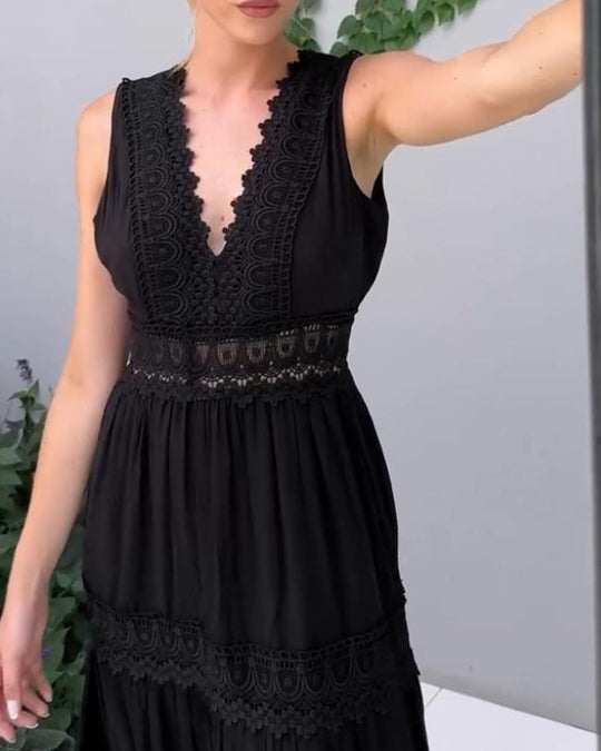 Heidi-Mode | Weiße Kleid mit Spitzenpaneelen