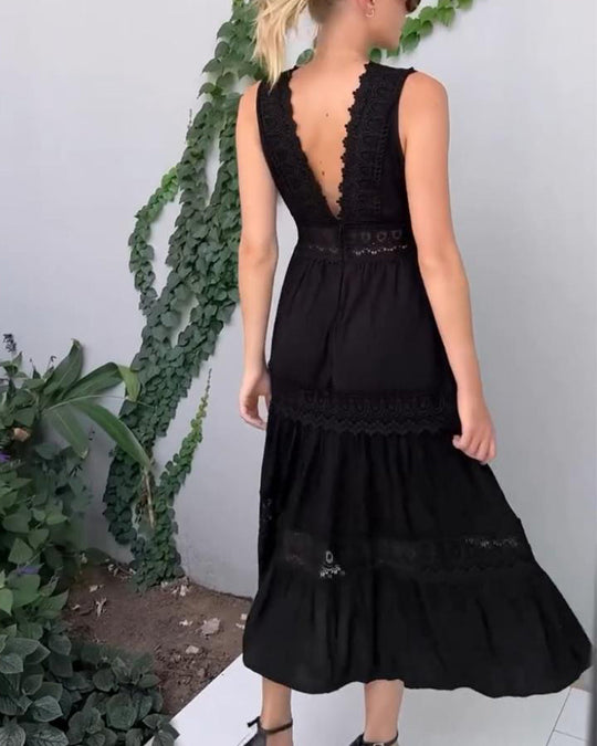 Heidi-Mode | Weiße Kleid mit Spitzenpaneelen