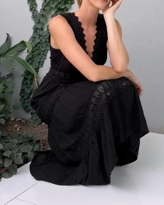 Heidi-Mode | Weiße Kleid mit Spitzenpaneelen