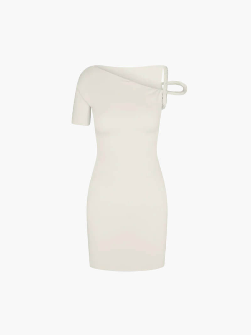 Heidi-Mode | Kylie Mini-Kleid - Asymmetrisch Off-the-Shoulder mit Twistdetail