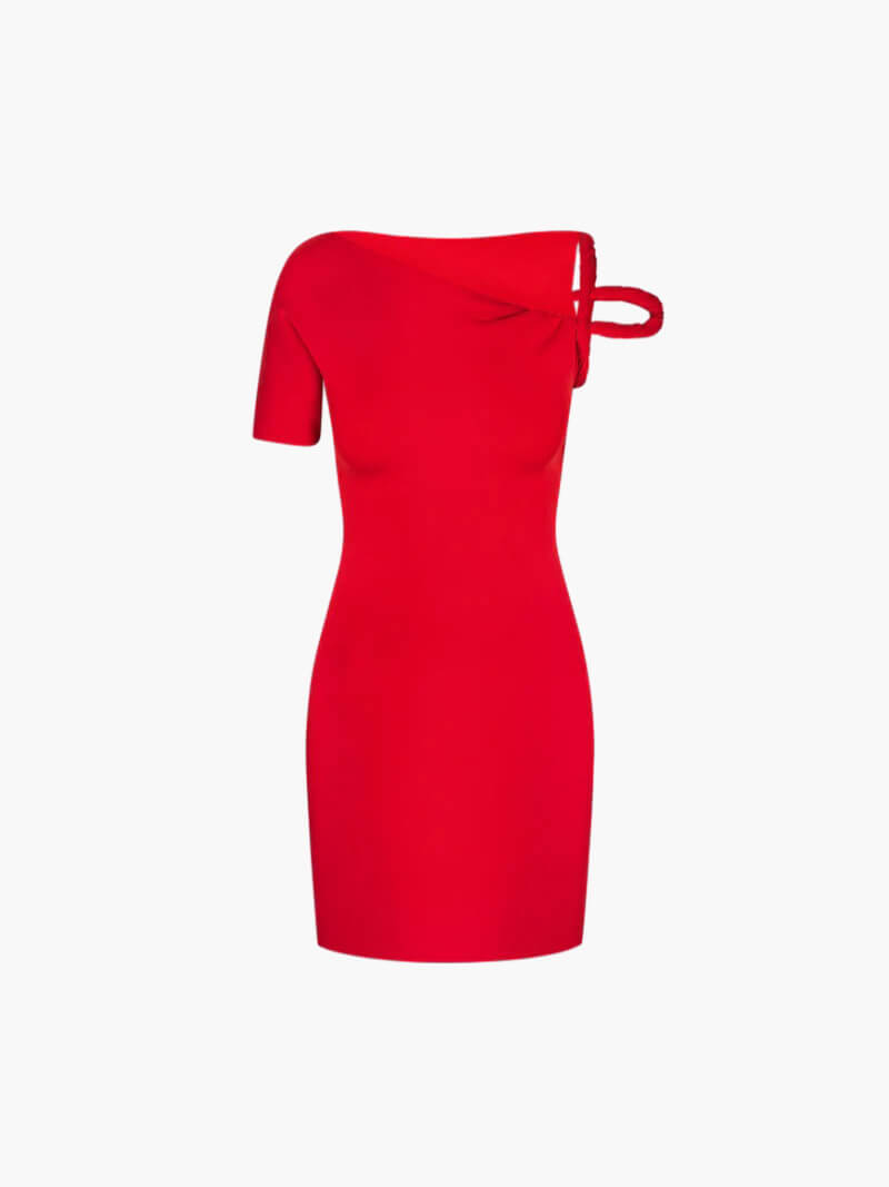 Heidi-Mode | Kylie Mini-Kleid - Asymmetrisch Off-the-Shoulder mit Twistdetail