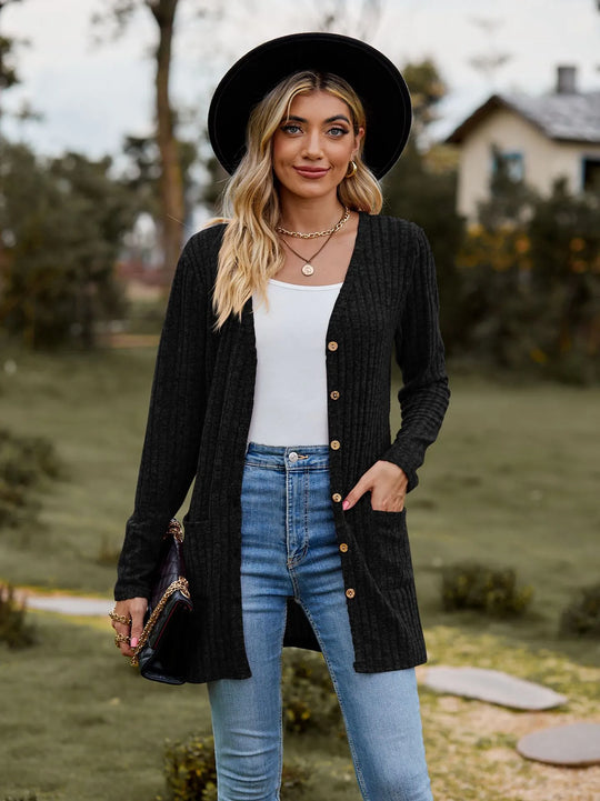 Heidi-Mode | Modische Strickjacke für Frauen mit Taschen