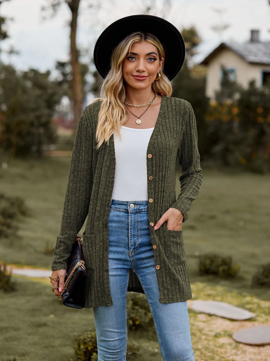 Heidi-Mode | Modische Strickjacke für Frauen mit Taschen