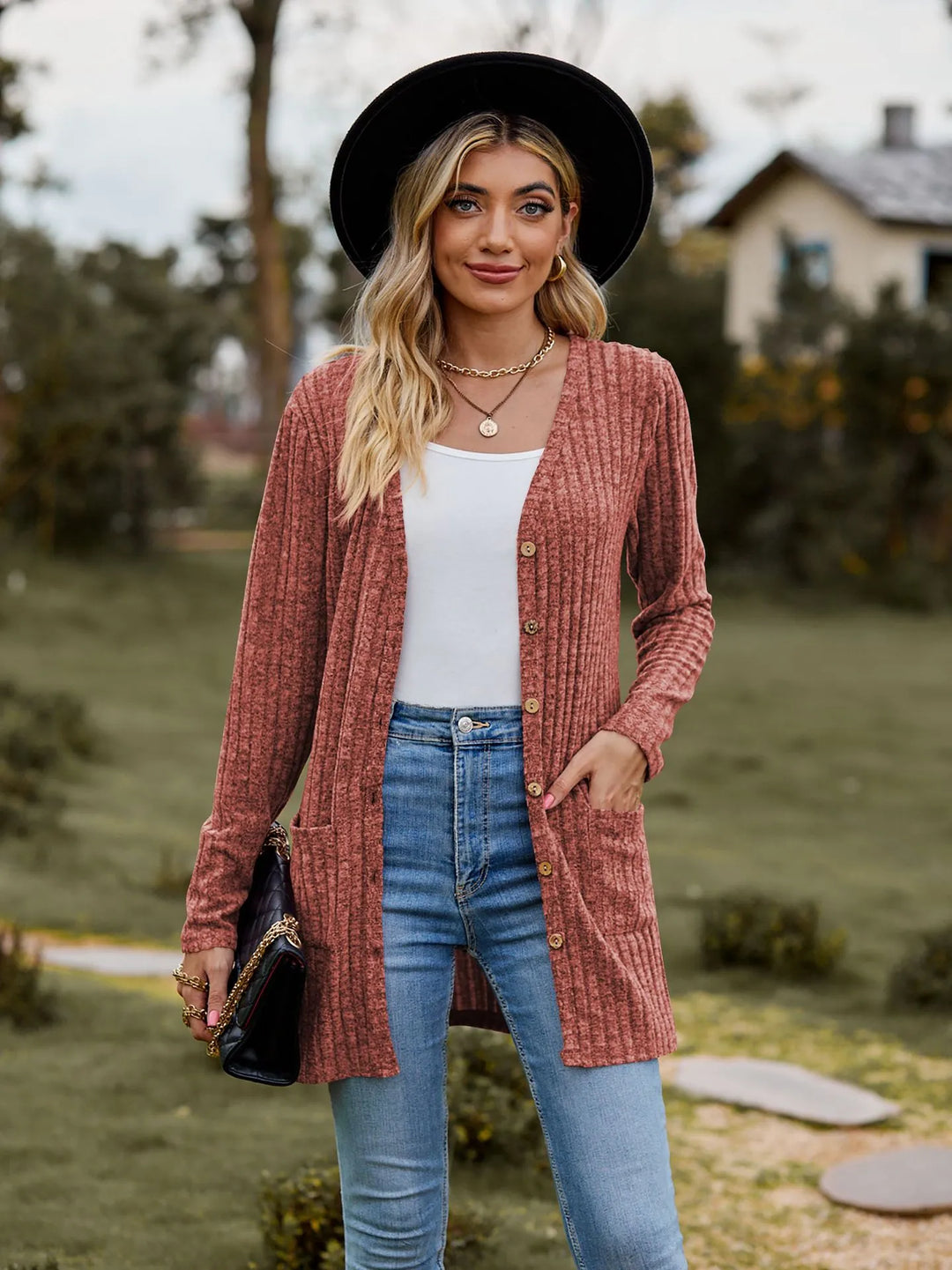 Heidi-Mode | Modische Strickjacke für Frauen mit Taschen