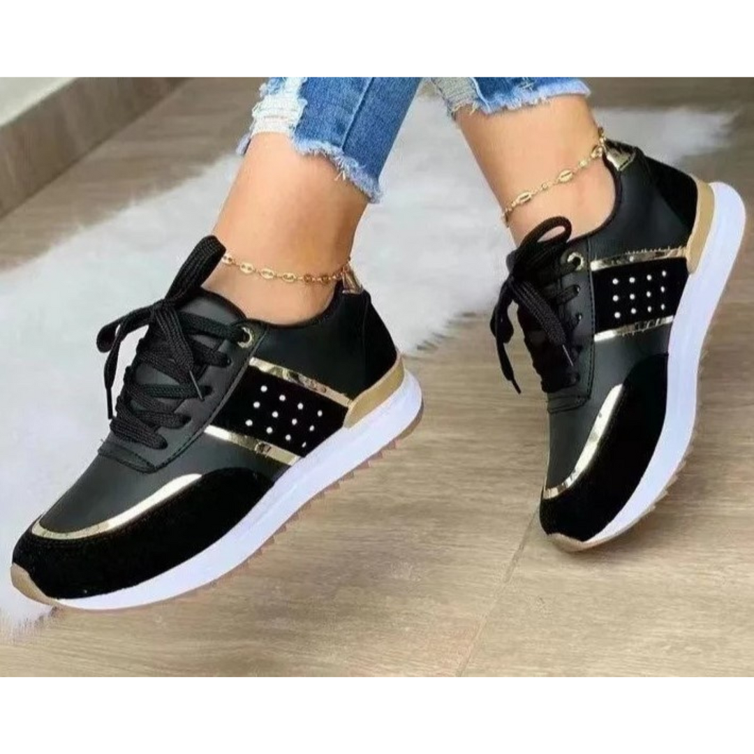 Heidi-Mode | Stil Khaki Flache Bequeme Lederschuhe für Damen