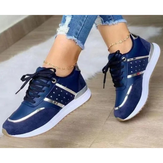 Heidi-Mode | Stil Khaki Flache Bequeme Lederschuhe für Damen