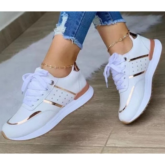 Heidi-Mode | Stil Khaki Flache Bequeme Lederschuhe für Damen