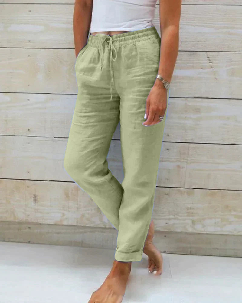 Heidi-Mode | Klassischer Sommer Chic Damen Leinenhosen