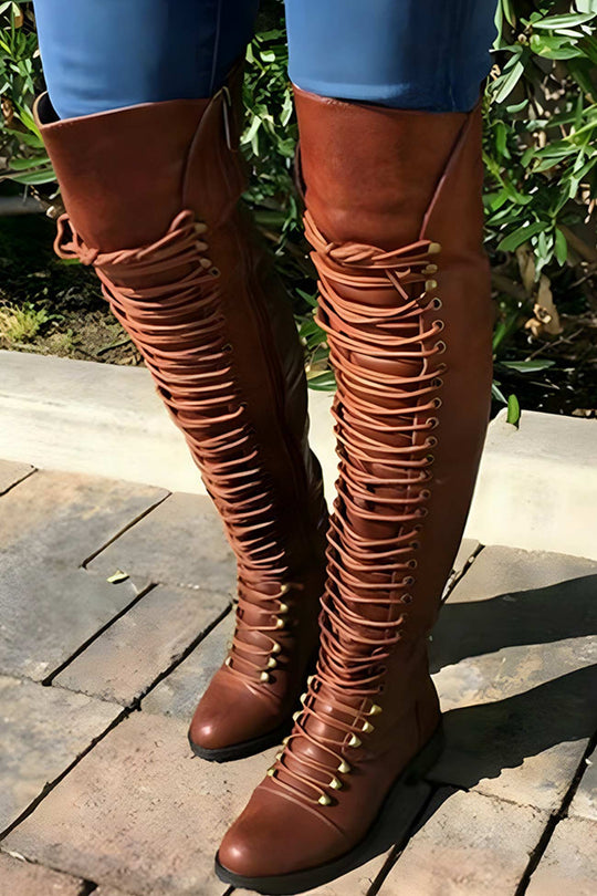 Heidi-Mode | Over-The-Knee Stiefel mit Schnürsenkeln