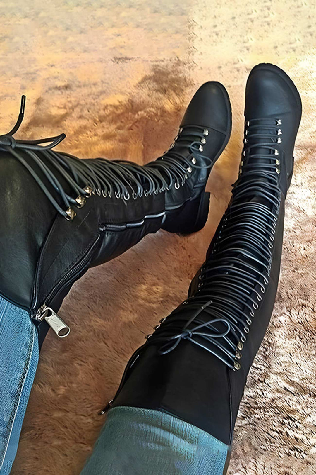 Heidi-Mode | Over-The-Knee Stiefel mit Schnürsenkeln