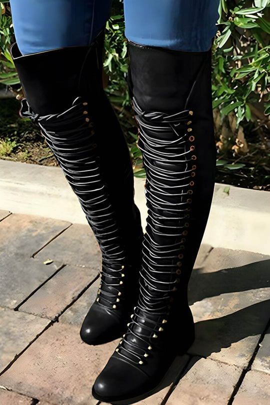 Heidi-Mode | Over-The-Knee Stiefel mit Schnürsenkeln