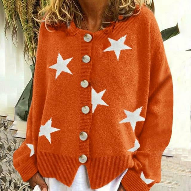 Heidi-Mode | Strick Strickjacke mit Sternen Details für Damen