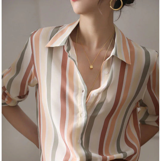 Heidi | Satin-Vintage-Streifenshirt