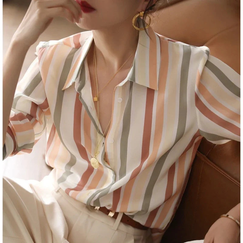 Heidi | Satin-Vintage-Streifenshirt