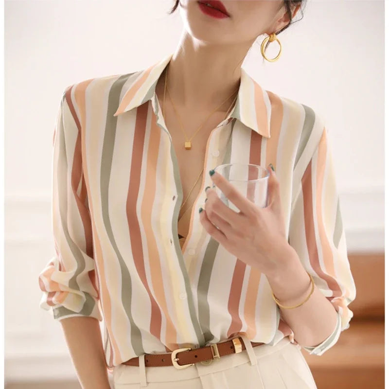 Heidi | Satin-Vintage-Streifenshirt