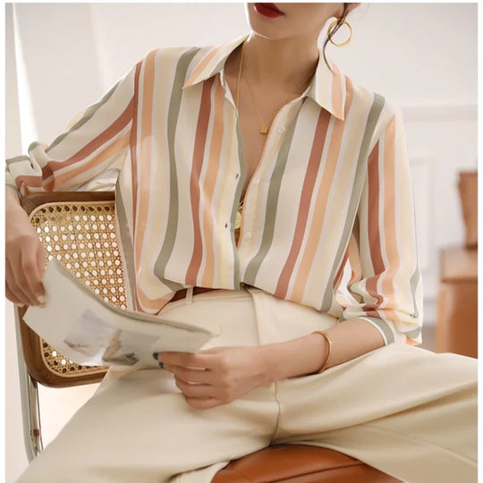 Heidi | Satin-Vintage-Streifenshirt