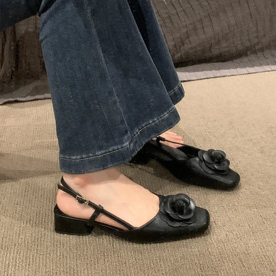 Heidi Absätze Schnallen Quadratische Sandalen