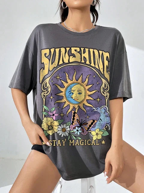 Heidi-Mode | Hip Hop Tee Sommer O-Ausschnitt Damen Party T-Shirt