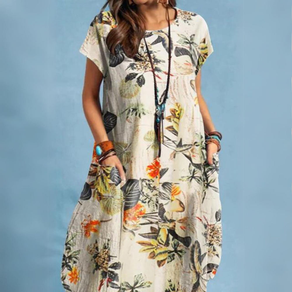 Heidi-Mode | Elegante Sommerkleider Damen mit Rundhalsausschnitt