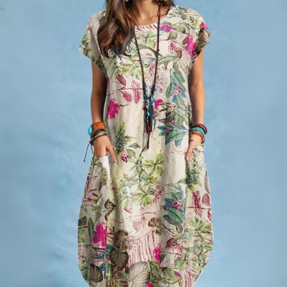 Heidi-Mode | Elegante Sommerkleider Damen mit Rundhalsausschnitt
