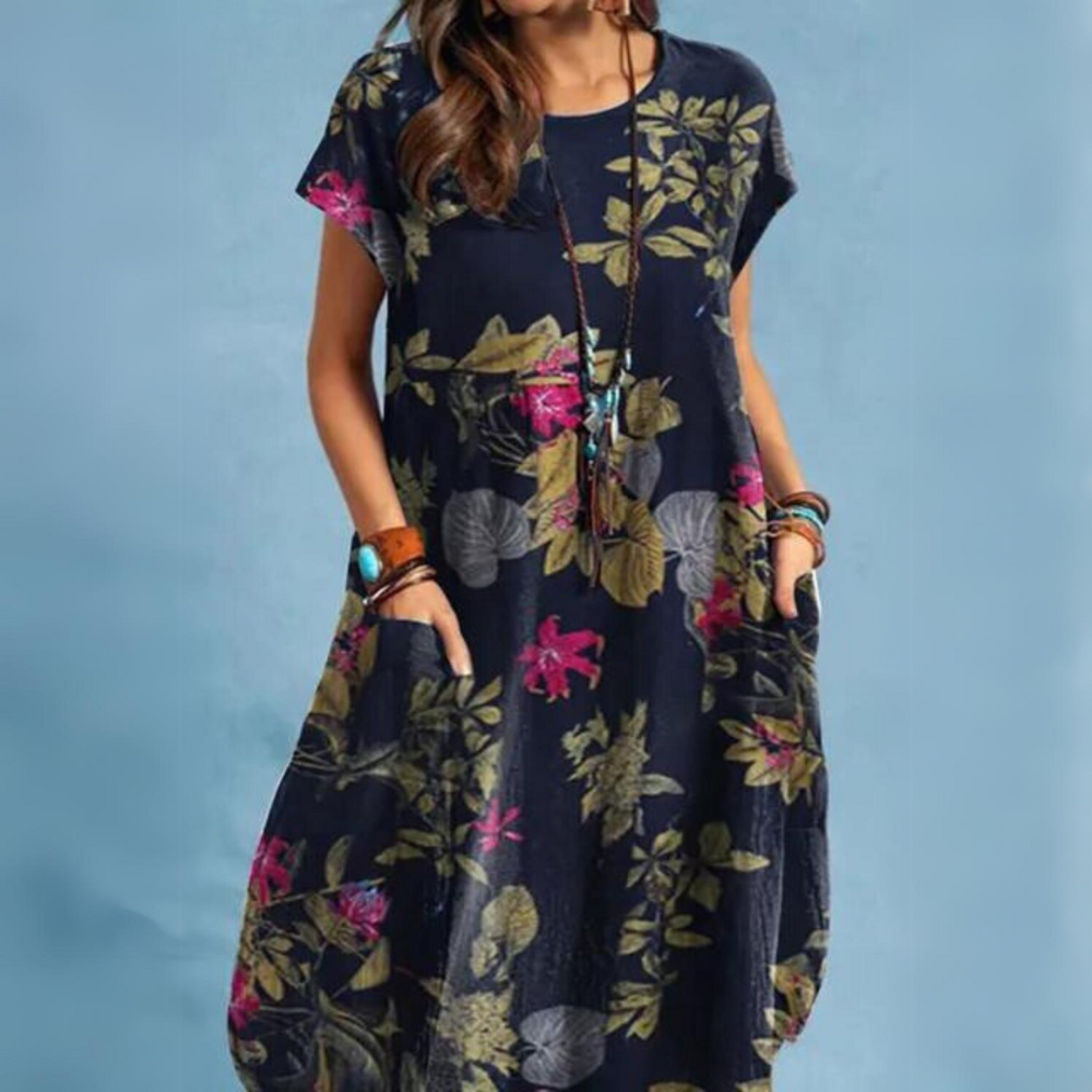 Heidi-Mode | Elegante Sommerkleider Damen mit Rundhalsausschnitt