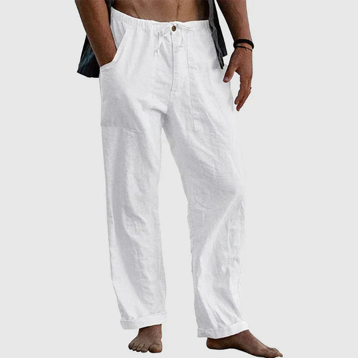 Heidi-Mode | Damen Leinen Hose mit Kordelzug Lässig Fit