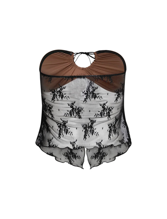 Heidi-Mode | Elegante Durchsichtige Bluse mit Rock