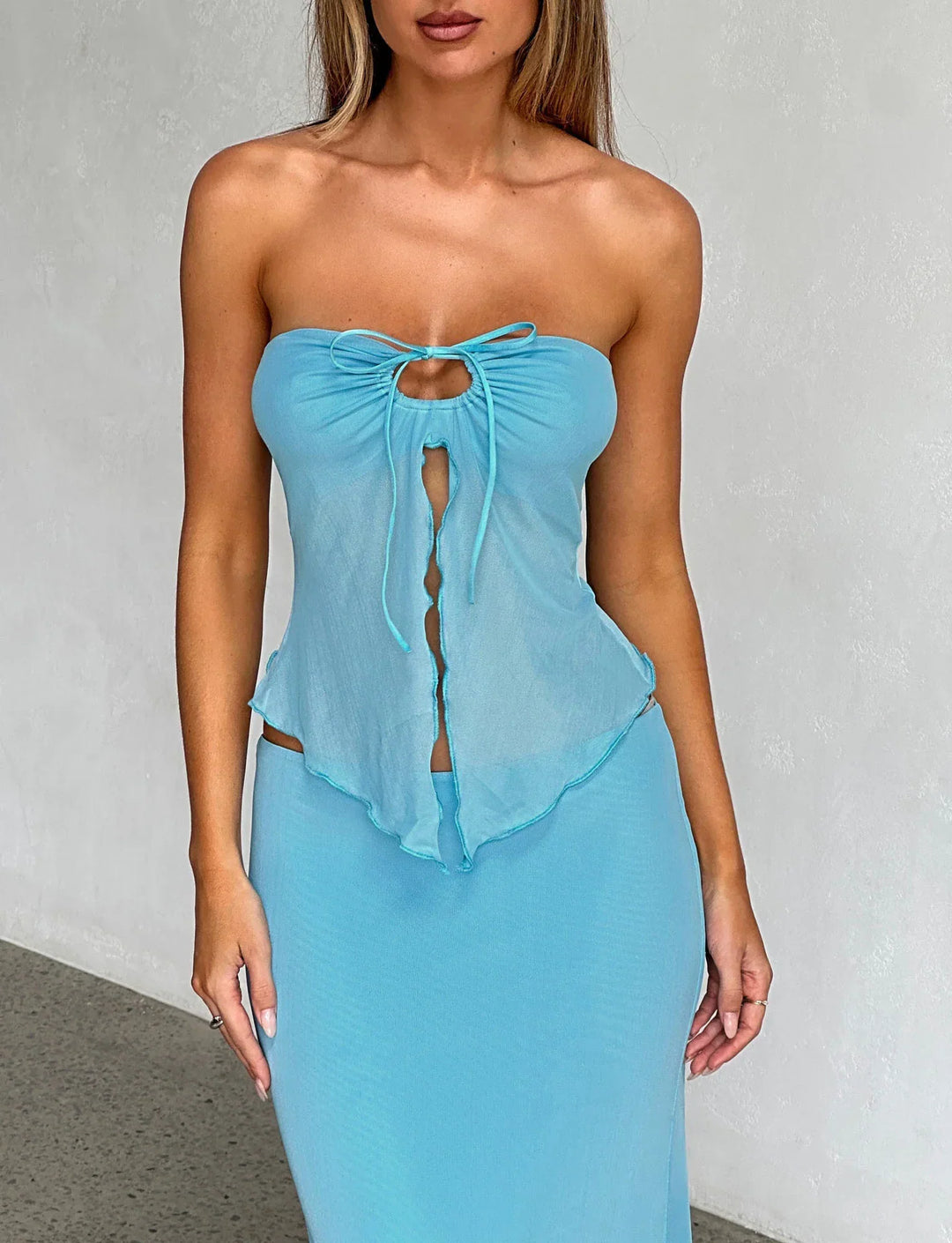 Heidi-Mode | Elegante Durchsichtige Bluse mit Rock