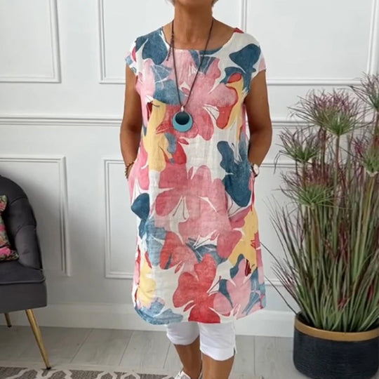 Heidi-Mode | Lässiges Longtop mit Farbenfrohem Blumenprint