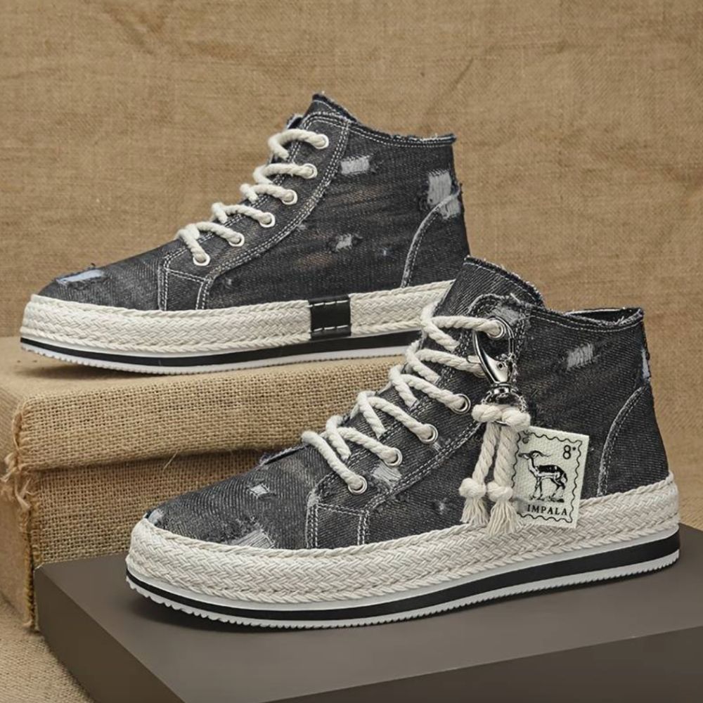 Heidi-Mode | Hochgeschnittene Denim Skate Schuhe