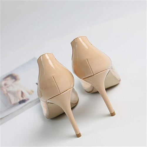 Heidi-Mode | Hohe Stiefel mit Spitzen Zehen und Transparentem Seitenriemen