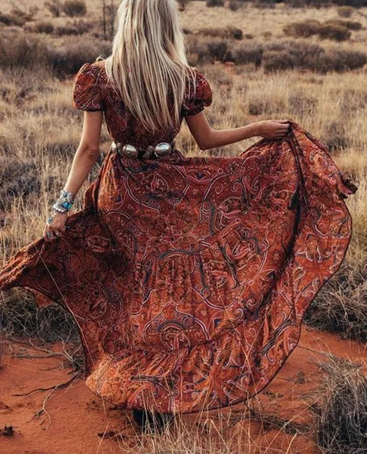 Sexy Bohemian-Print-Kleid für europäische und amerikanische Frauen