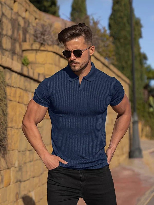 Heidi-Mode | Streamlined Knitted Polo Shirt