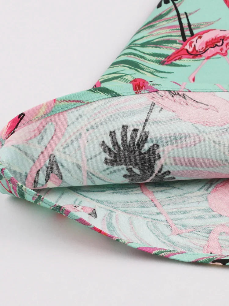 Retro-Kleid mit Flamingodruck
