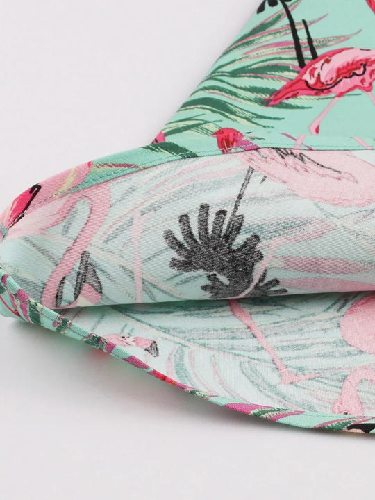 Retro-Kleid mit Flamingodruck