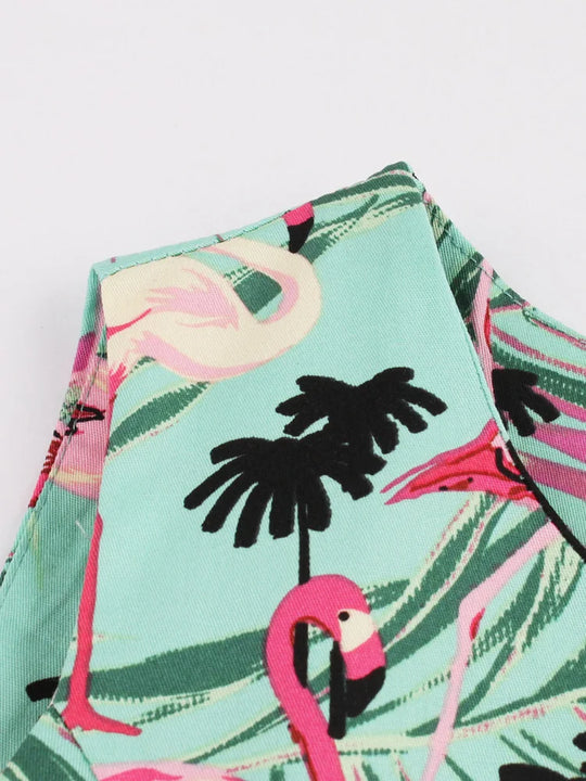 Retro-Kleid mit Flamingodruck