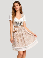 Damen Dirndl Set – Dreiteiliges Trachtenset mit Kleid, Schürze und Bluse