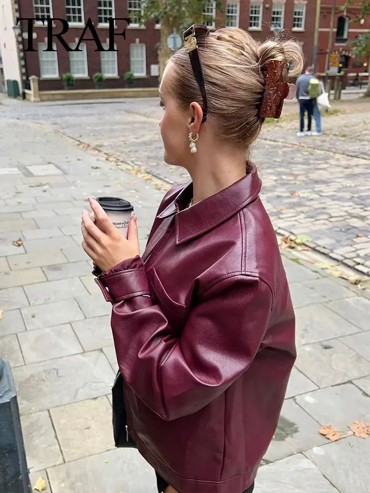 Heidi-Mode | Modische Lederjacke Mit Reißverschluss Und Brusttasche