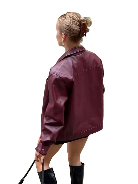 Heidi-Mode | Modische Lederjacke Mit Reißverschluss Und Brusttasche