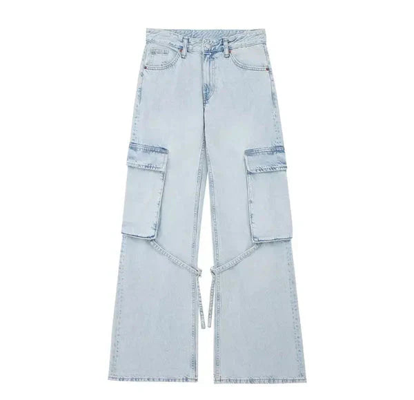 Heidi-Mode | Wide-Leg Cargo Jeans für Frauen